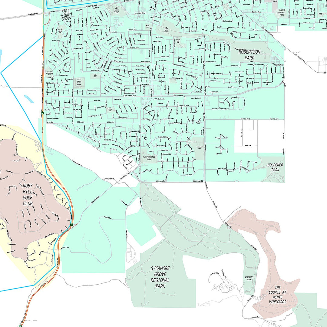 Premium Style Wall Map of Livermore, CA