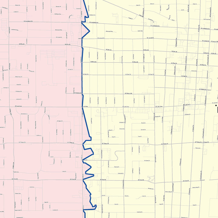 Color Cast Zip Code Style Wall Map of Lodi, CA