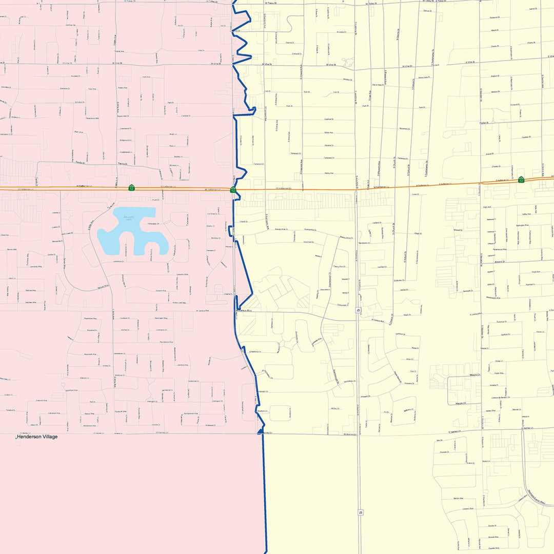 Color Cast Zip Code Style Wall Map of Lodi, CA – American Map Store