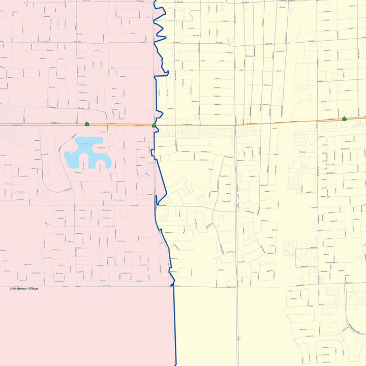Color Cast Zip Code Style Wall Map of Lodi, CA