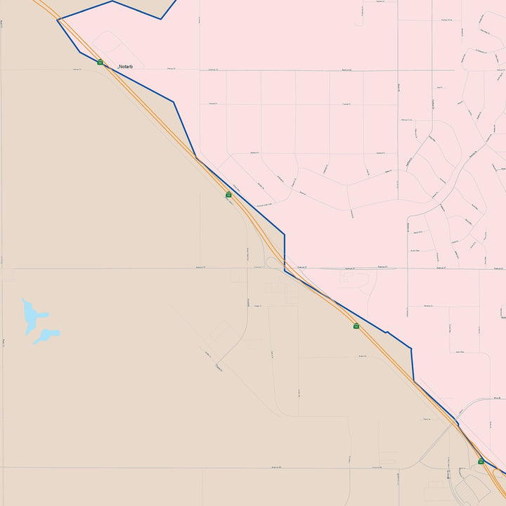 Color Cast Zip Code Style Wall Map of Madera, CA