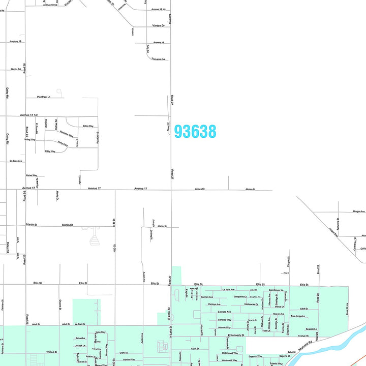Premium Style Wall Map of Madera, CA
