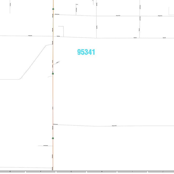 Premium Style Wall Map of Merced, CA