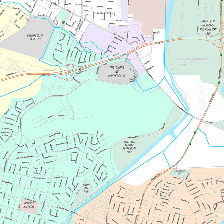 Premium Style Wall Map of Monte Bello, CA