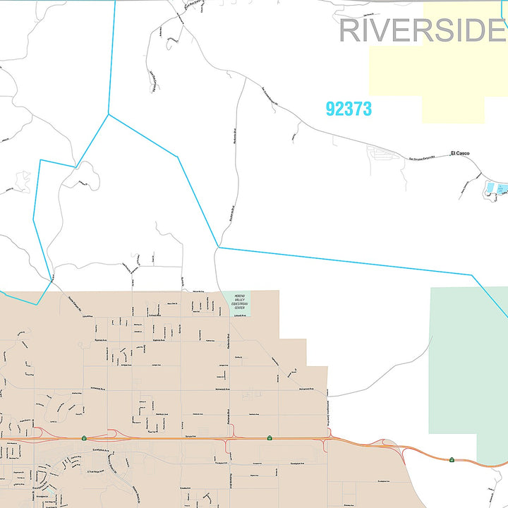 Premium Style Wall Map of Moreno Valley CA