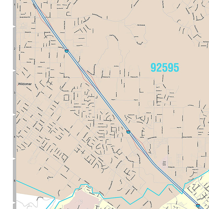Premium Style Wall Map of Murrieta, CA