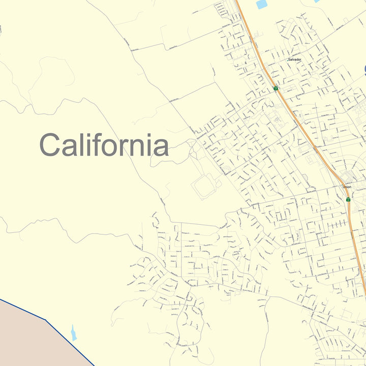 Color Cast Zip Code Style Wall Map of Napa, CA