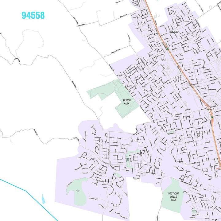 Premium Style Wall Map of Napa, CA