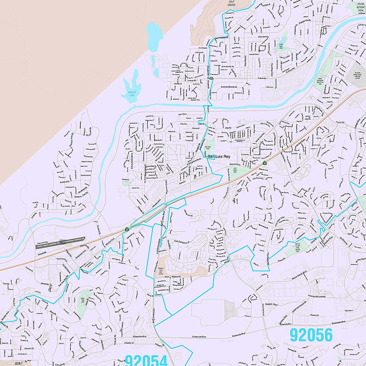 Premium Style Wall Map of Oceanside, CA