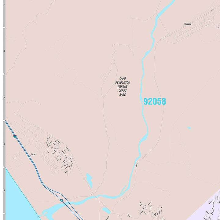 Premium Style Wall Map of Oceanside, CA