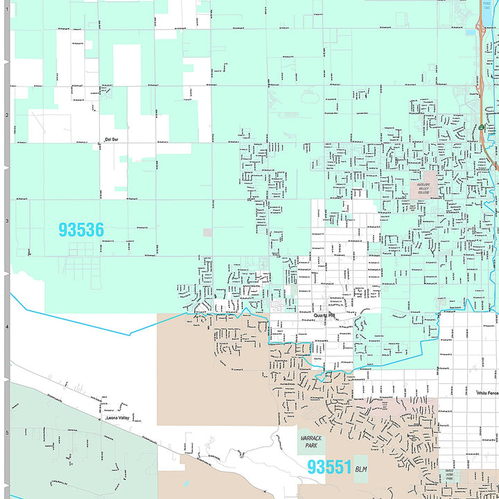 Premium Style Wall Map of Palmdale, CA