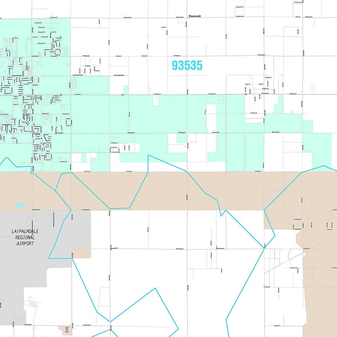 Premium Style Wall Map of Palmdale, CA