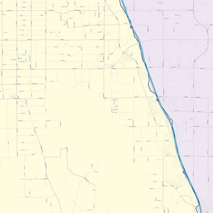 Color Cast Zip Code Style Wall Map of Perris, CA