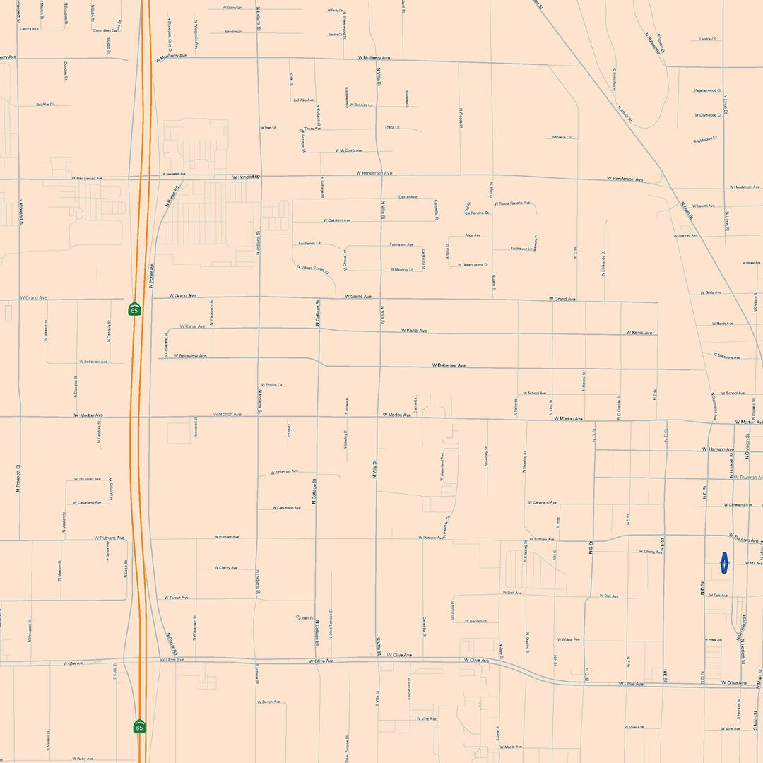 Color Cast Zip Code Style Wall Map of Porterville, CA – American Map Store