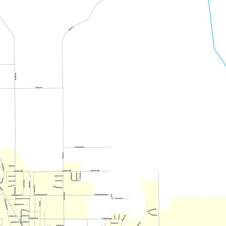 Premium Style Wall Map of Porterville, CA