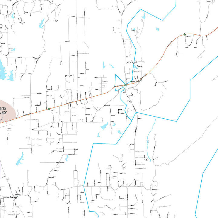 Premium Style Wall Map of Redding, CA