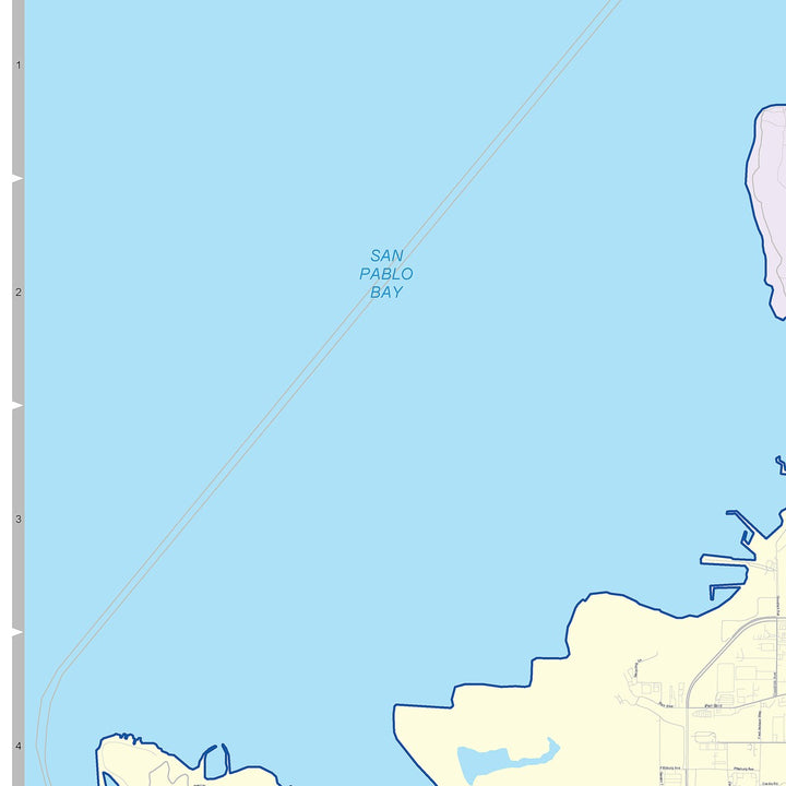 Color Cast Zip Code Style Wall Map of Richmond, CA