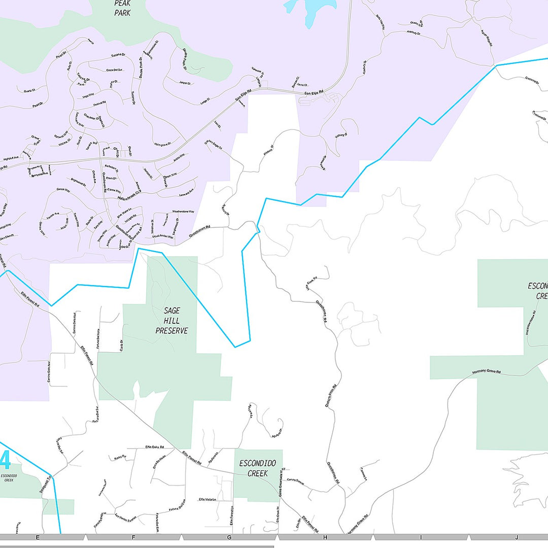 Premium Style Wall Map of San Marcos, CA