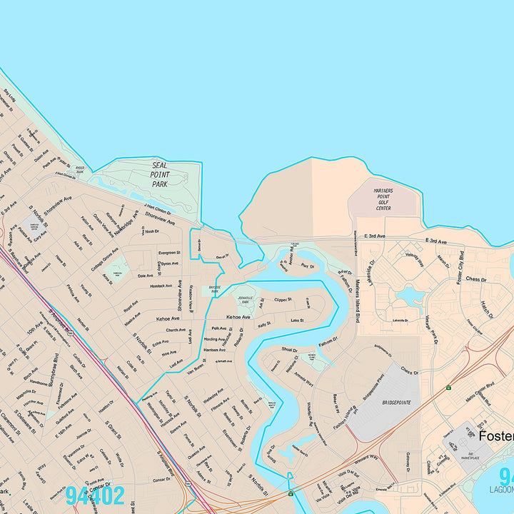 Premium Style Wall Map of San Ramon, CA