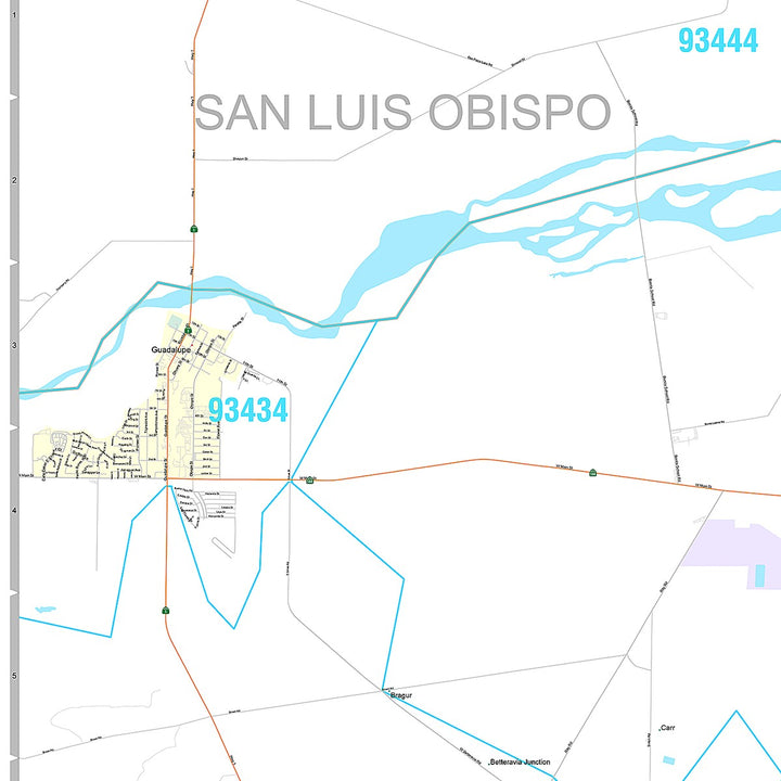 Premium Style Wall Map of Santa Maria, CA