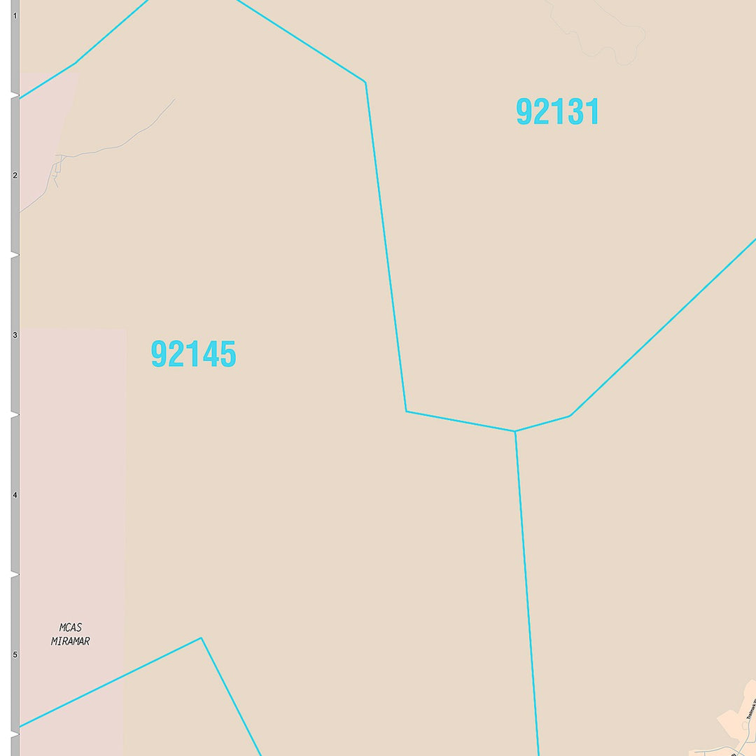 Premium Style Wall Map of Santee, CA