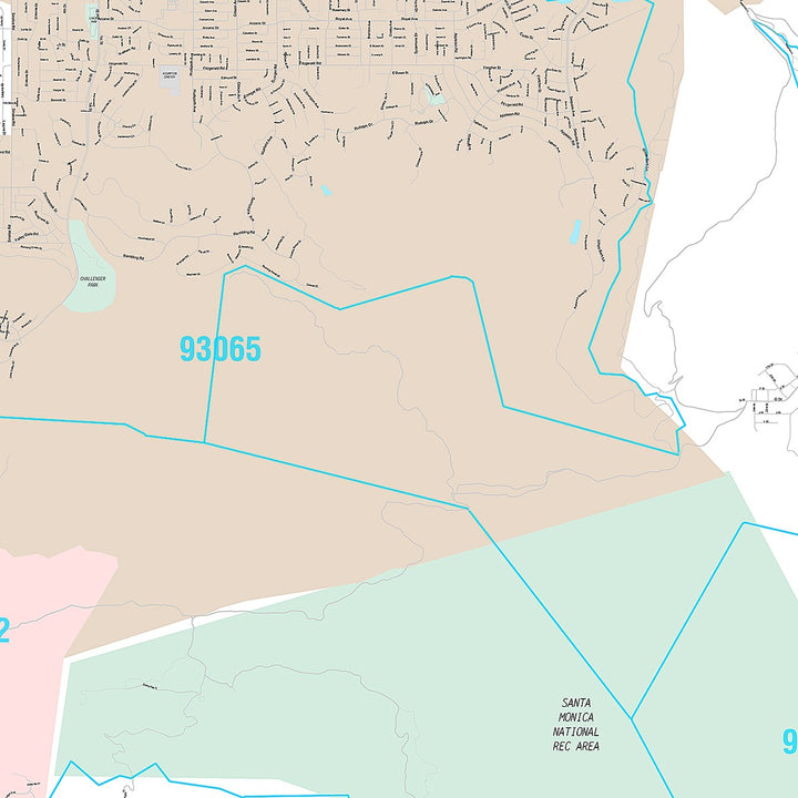 Premium Style Wall Map of Simi Valley, CA