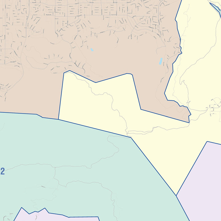 Color Cast Zip Code Style Wall Map of Simi Valley, CA