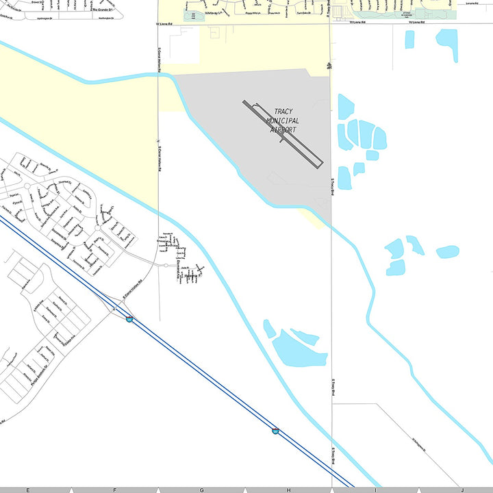 Premium Style Wall Map of Tracy, CA