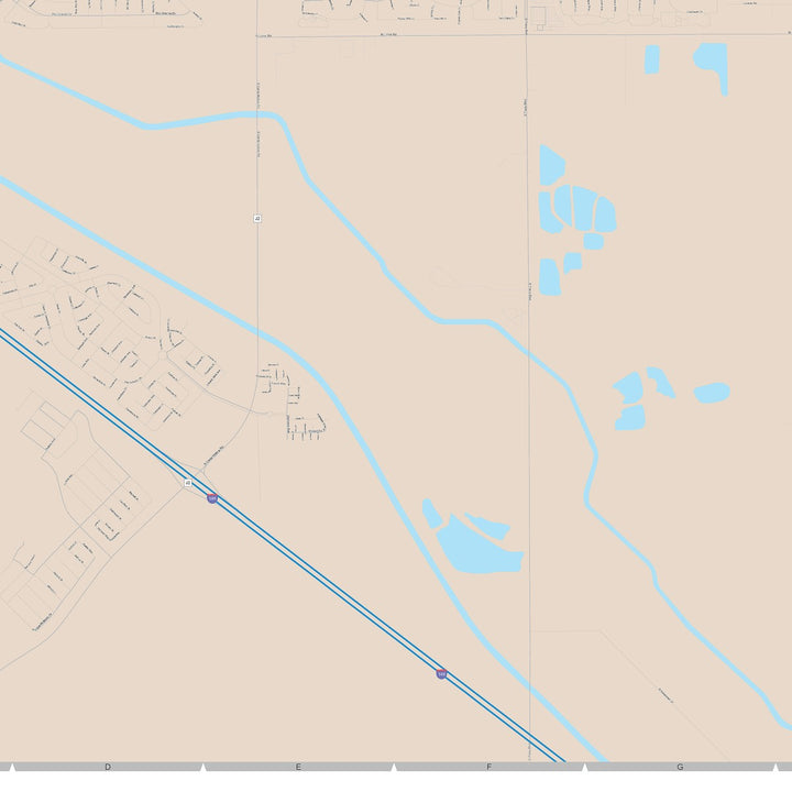 Color Cast Zip Code Style Wall Map of Tracy, CA