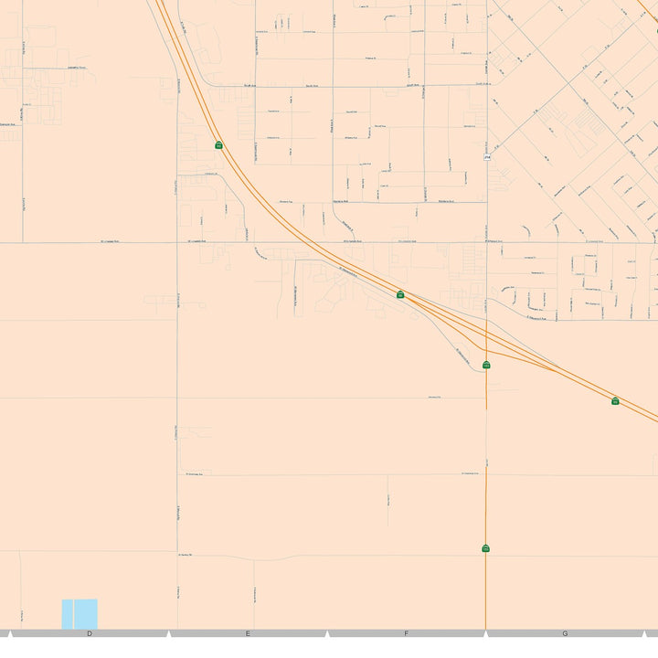 Color Cast Zip Code Style Wall Map of Turlock, CA