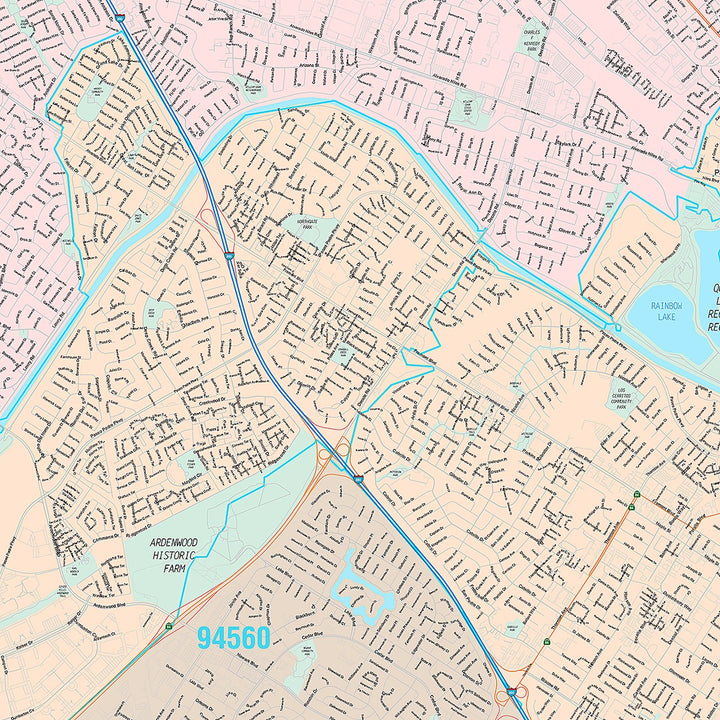 Premium Style Wall Map of Union City, CA