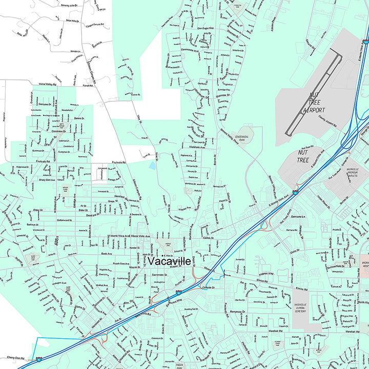 Premium Style Wall Map of Vallejo, CA