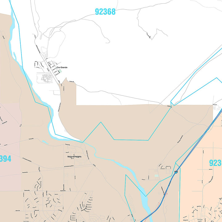 Premium Style Wall Map of Victorville, CA