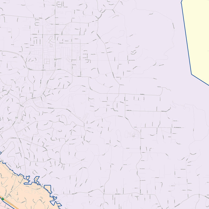 Color Cast Zip Code Style Wall Map of Vista, CA