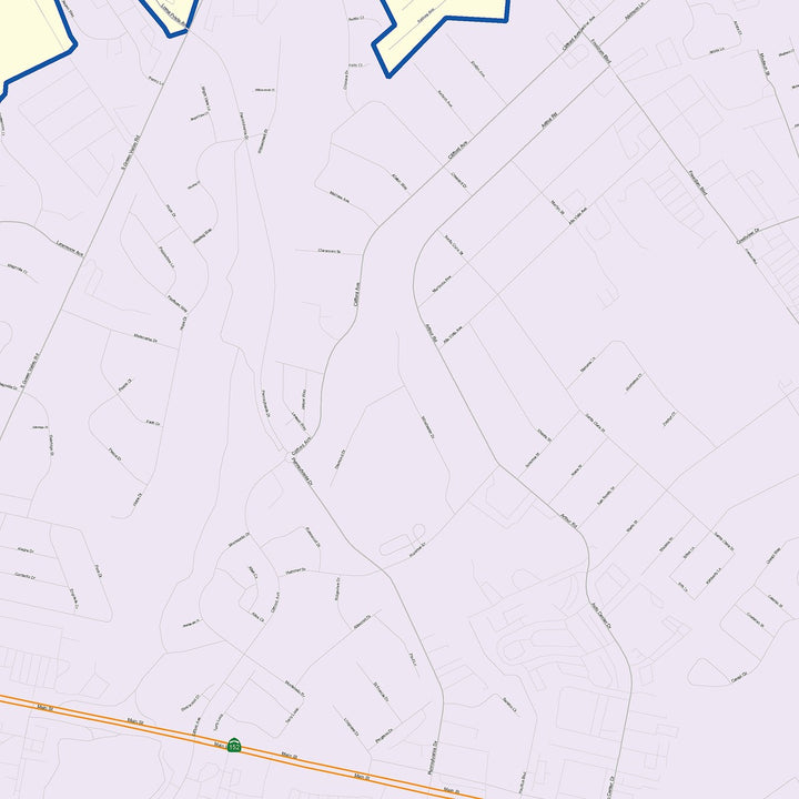 Color Cast Zip Code Style Wall Map of Watsonville, CA