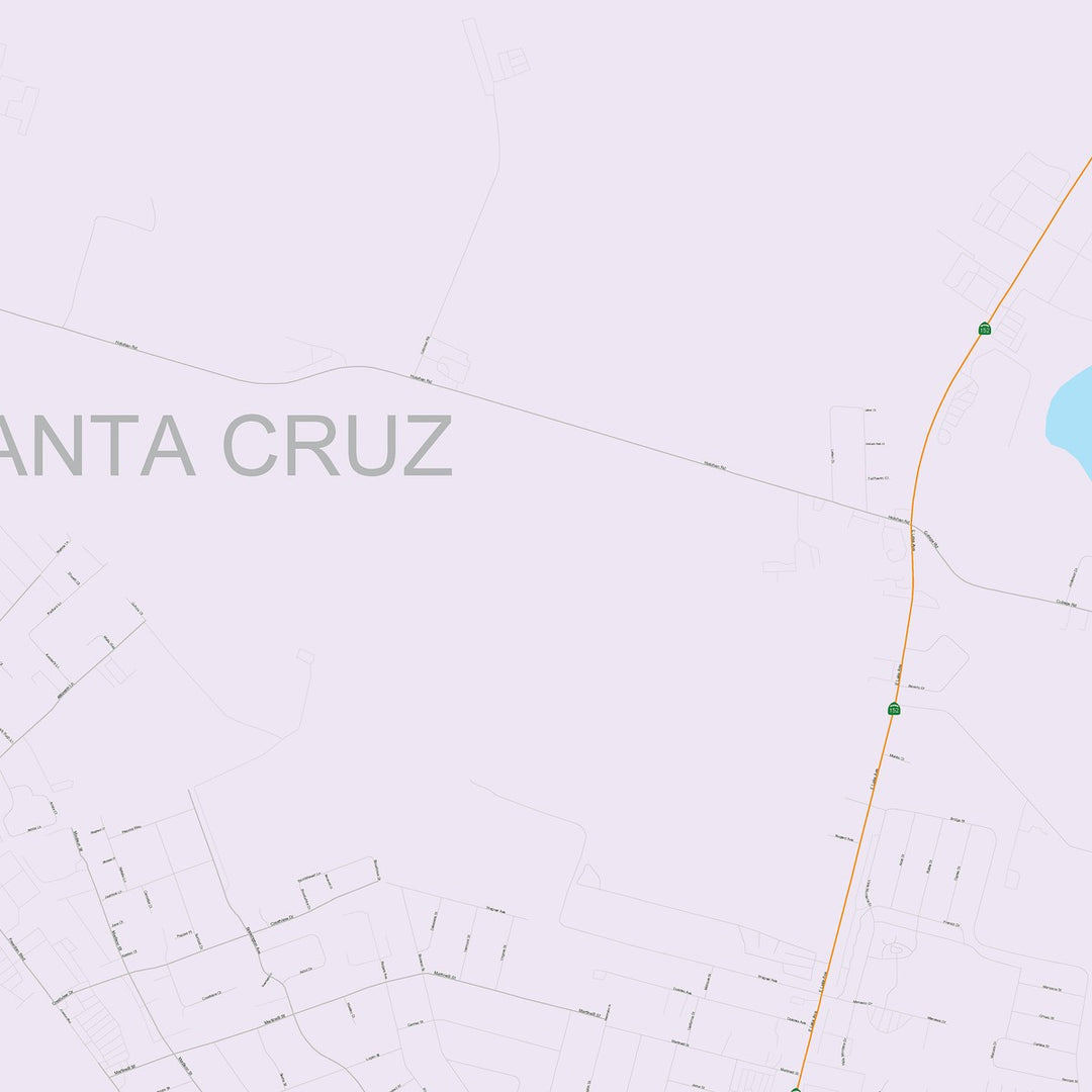 Color Cast Zip Code Style Wall Map of Watsonville, CA