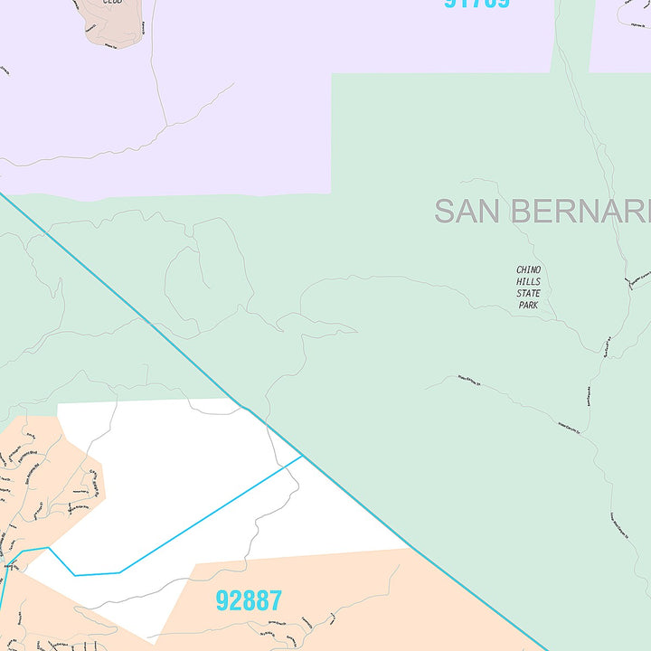 Premium Style Wall Map of Yorbalinda, CA