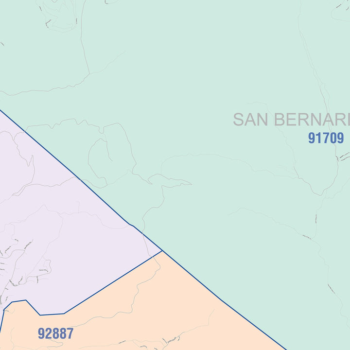 Color Cast Zip Code Style Wall Map of Yorba Linda, CA – American Map Store