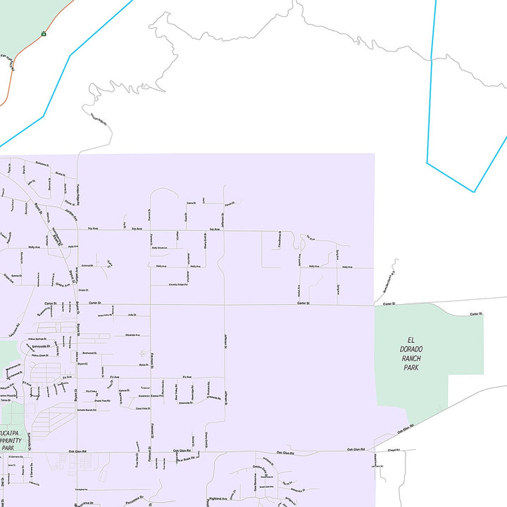 Premium Style Wall Map of Yucaipa, CA