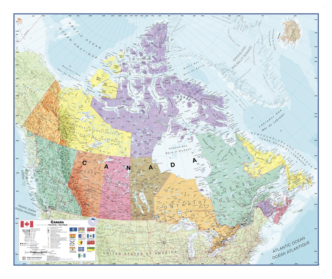 Canada Political Wall Map