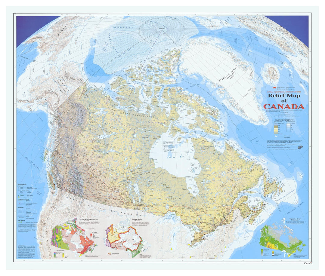 Relief Map of Canada Wall Map