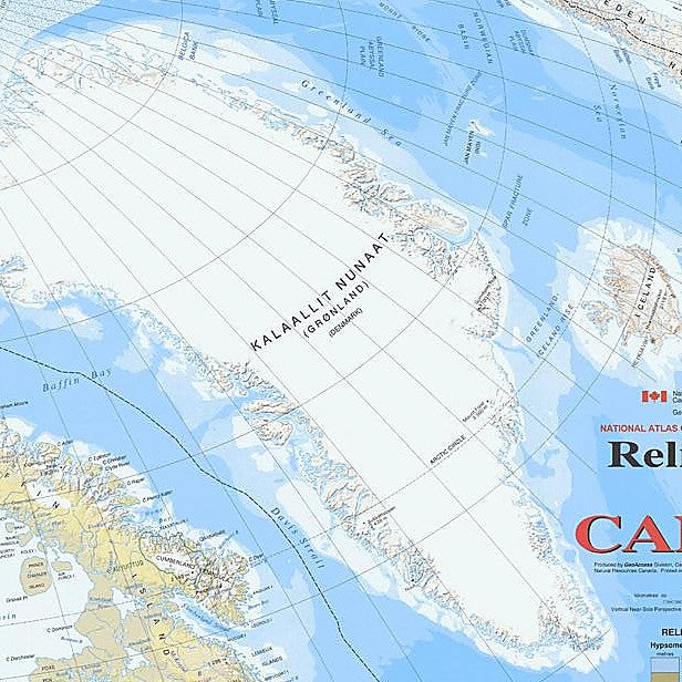 Relief Map of Canada Wall Map
