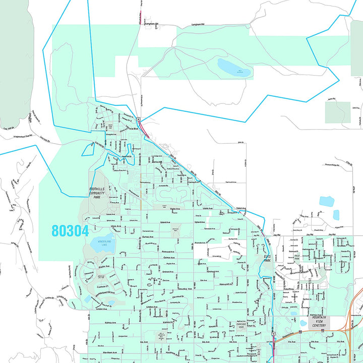 Premium Style Wall Map of Boulder, CO