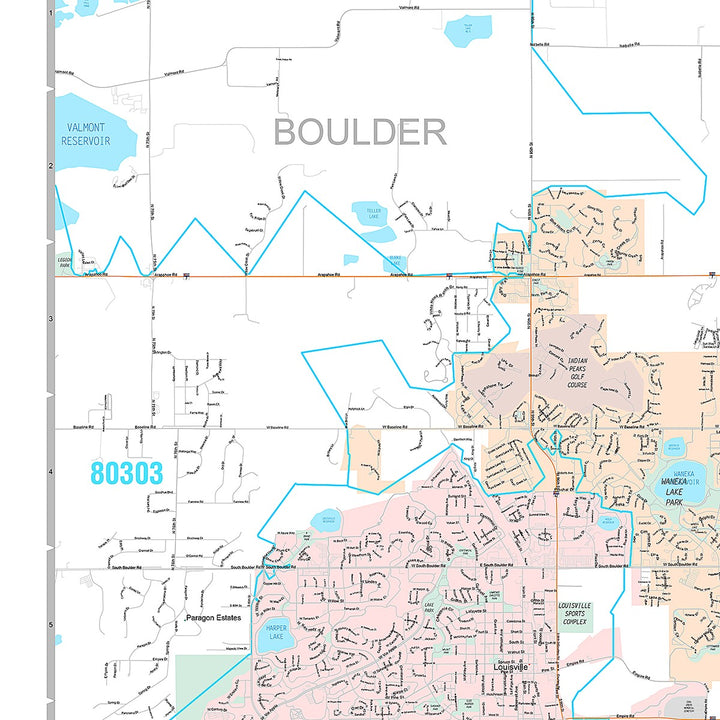 Premium Style Wall Map of Broomfield, CO