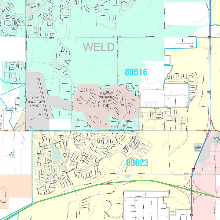 Premium Style Wall Map of Broomfield, CO