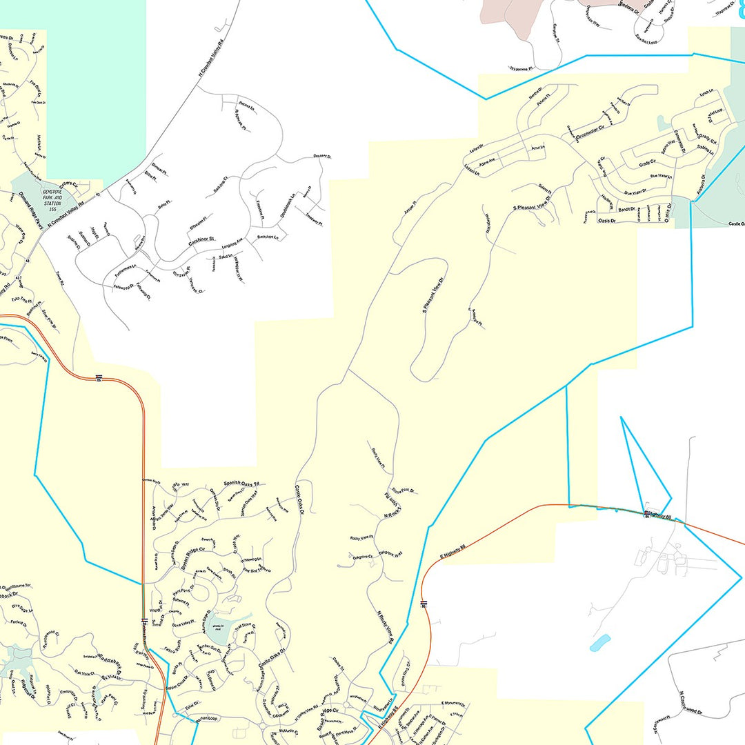Premium Style Wall Map of Castlerock, CO