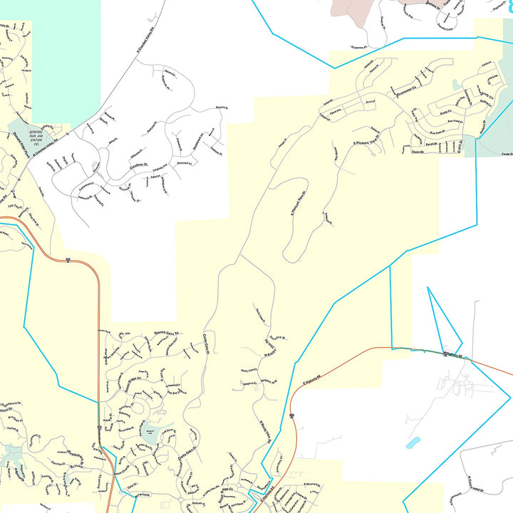 Premium Style Wall Map of Castlerock, CO