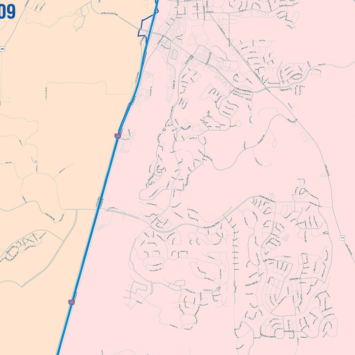 Color Cast Zip Code Style Wall Map of Castlerock, CO