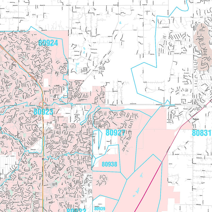 Premium Style Wall Map of Colorado Springs CO