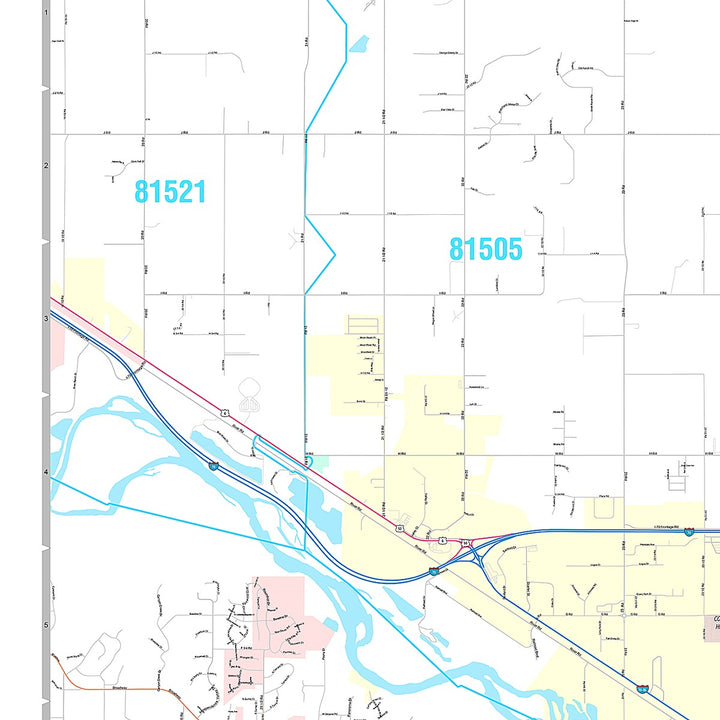Premium Style Wall Map of Grand Junction, CO